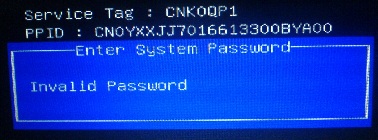 Dell PPID Bios Password